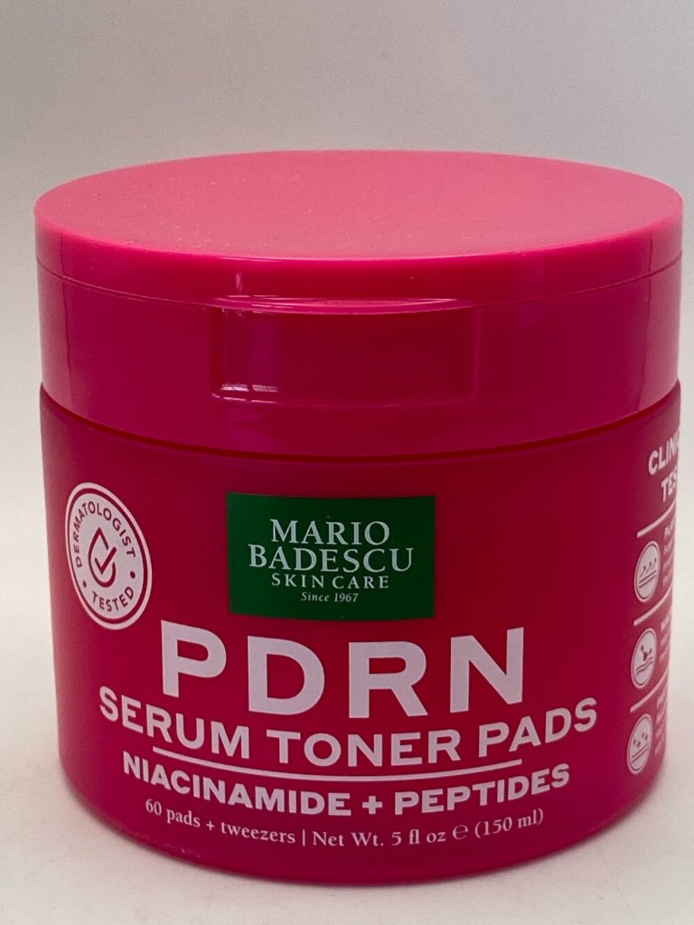 NEW Mario Badescu PDRN Serum Toner Pads (60 Pads) Niacinamide + Peptides